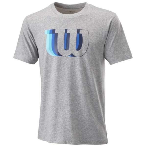 Мужская футболка Wilson Blur-W Tech Tee (Heather Grey) для большого тенниса